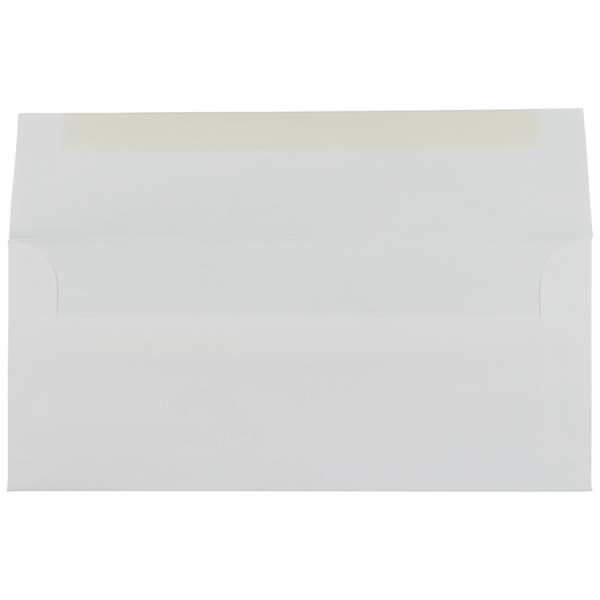 JAM Paper 4.12" x 9.5" Bright White Laid Strathmore Business Envelopes, 50ct.